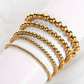 Customized Trendy Fashion Beaded Bracelets Statement Jewelry Accessories Silvery Gold 18K Gold Plated Stainless Steel Unisex