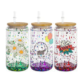 Wholesale Sublimation Glass Can 16oz clear Double Walled Glass Mason Cup with Bamboo Lid Sublimation Water Bottle