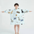 Factory Wearable Sweatshirt Blanket Hoodie With Pockets and Sleeves Kids Hoodie Blanket Flannel Fleece Kids Hooded Blankets
