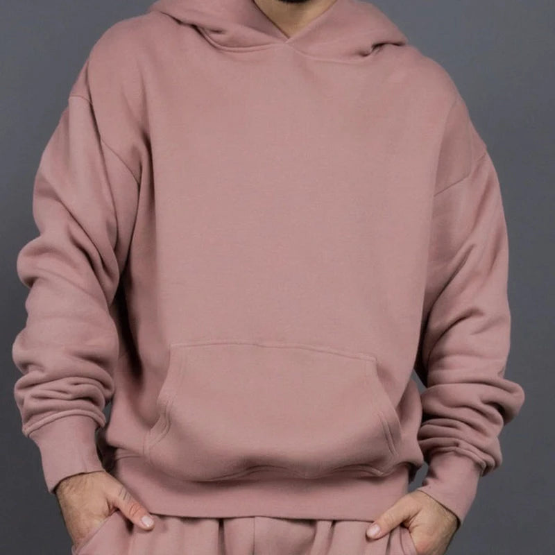 Men's 100% Cotton Heavyweight French Terry Hoodie Custom Logo Streetwear Oversized Sweatshirt-400 460 500 GSM Sizes Available"