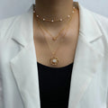 VKME Punk Layered Pendant Thick Chain Necklace for Women Gothic Vintage Gold Chain Collar Necklace
