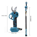 APS92 Cordless Long Handle Telescopic Electric Pruning Shears with SK-5 Steel Blade for 30mm Branches Cutting 1 Year Warranty