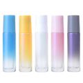Cheap Gemstone Roller Ball Gradient pink Yellow White Purple Green Peal Color 5 ml 10 ml Roll on Glass Essential Oil Bottle