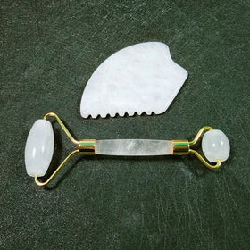 Diy Natural OpaliteJade Roller Set Prive Label Slimming Massage OpaliteGua Sha Stone Set with Box for Anti Aging
