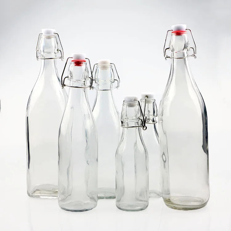 250 ml 500 ml 750 ml and 1000 ml Round Shape Swing Top Glass Bottle