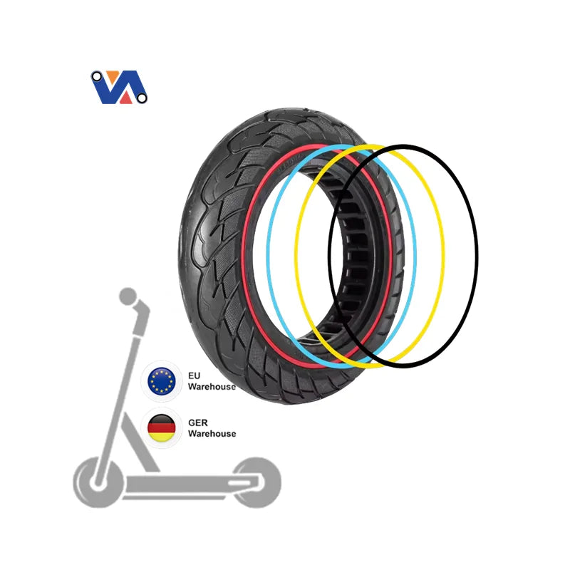 New Image Factory Wholesale 10 Inch Outer Scooter Tire 10x2.125 Solid Rubber for Kukirin G2 Max Electric Scooters Color Ring