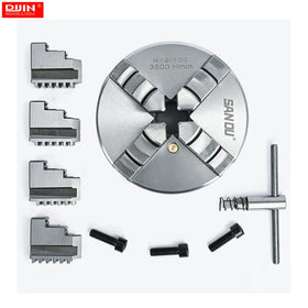 Precision 4 Jaw Self-centering Steel Lathe Chuck 100mm SANOU Brand K12-100 Manual Type 0.05mm Accuracy CE Certified Holding