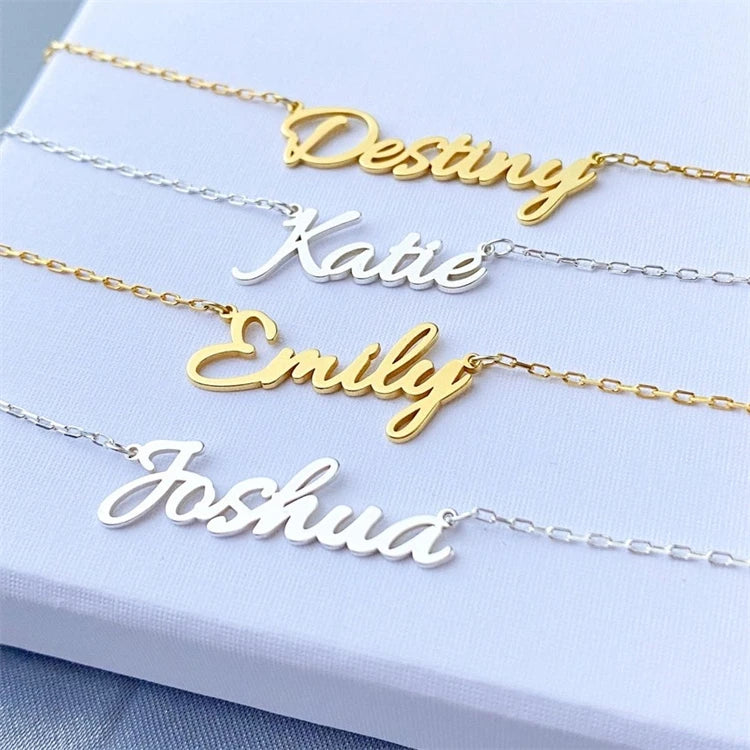 Fine Fashion Personalized Name Letter Necklace 925 Sterling Silver Custom Initial Necklace for Women