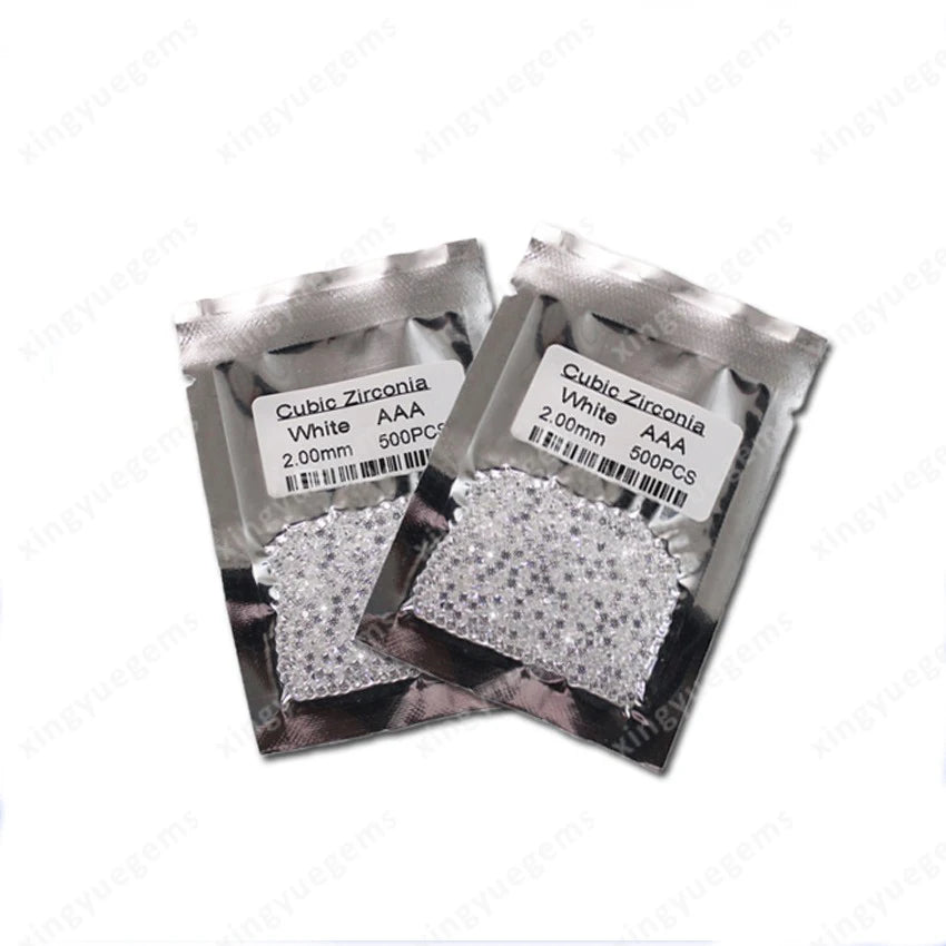 Small Size Loose Cubic Zirconia 1mm to 3mm European Machine Cut  Cubic Zirconia in Different Color Price Per Bag