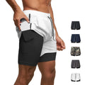 Custom Logo 2 in 1 Lined Sports Mens Shorts Gym Running Jogger Shorts Athletic Mens Gym Shorts for Men