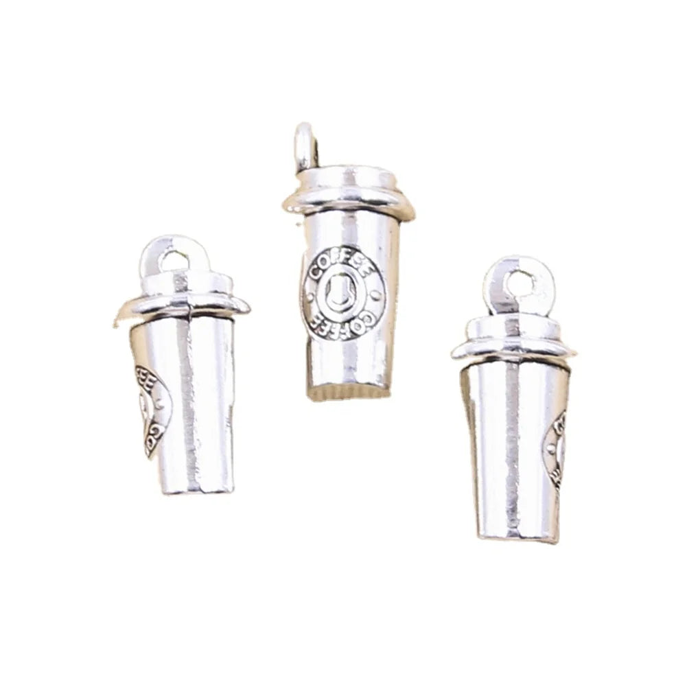 100pcs Charms 3D Coffee Cup Pendant Crafts Making Findings Handmade Jewelry DIY for Earrings Necklace