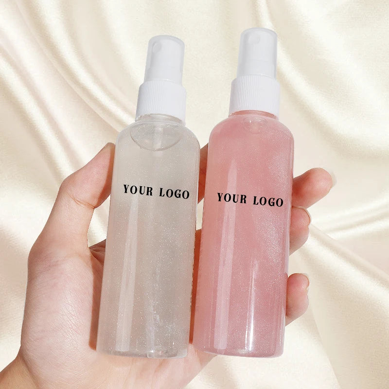 Cruelty Free Private Label Matte Vegan Glitter Shimmer Waterproof Makeup Body Highlighter Spray