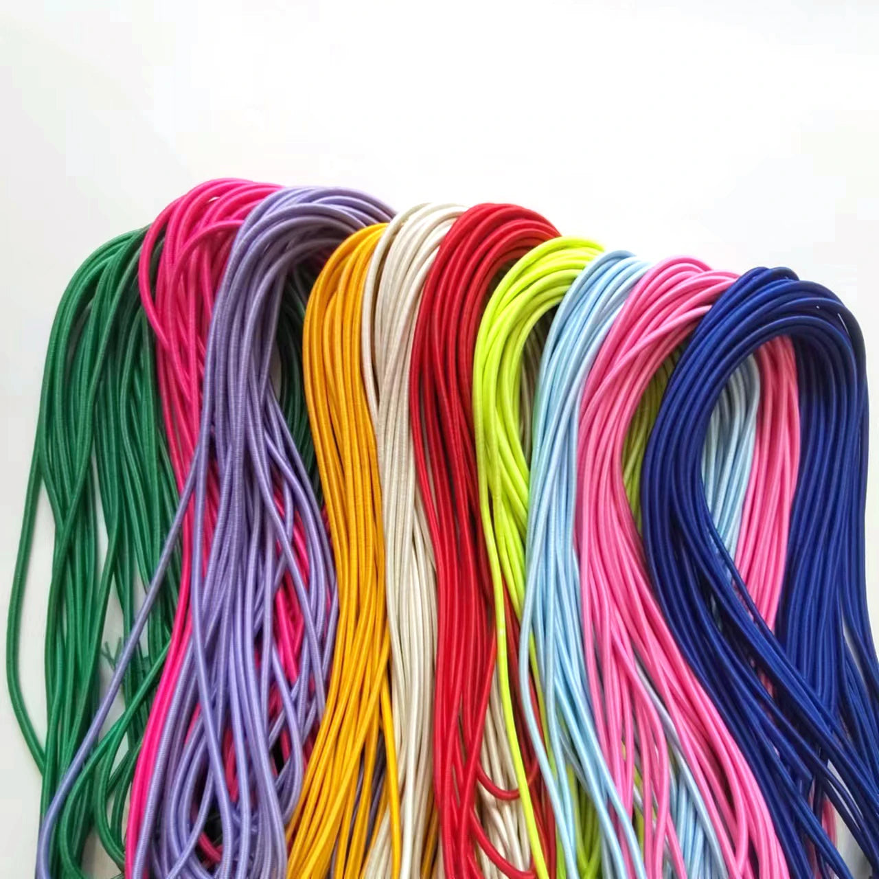 Wholesale 2.5mm Braided Round Pattern Elastic Bungee Cord Coated Rubber for Shoes Bags Garments and Clothing Trims in Stock