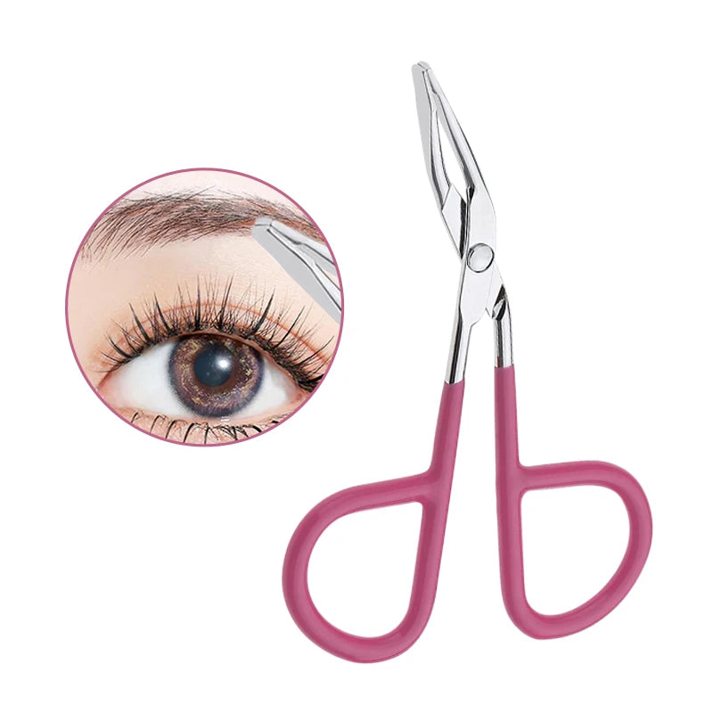 Slanted Scissor Type Durable Eyebrow Tweezer Eyelash Extension Volume for Fine Hairs Nose Hair Removal Beauty Makeup Tools