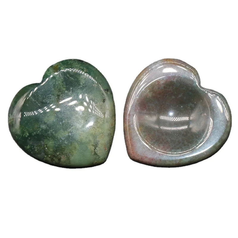 DIY Indian Agate Worry Stone Healing Stones Craft Gemstones Gifts Crystal Word Heart Shape Thumb Stones