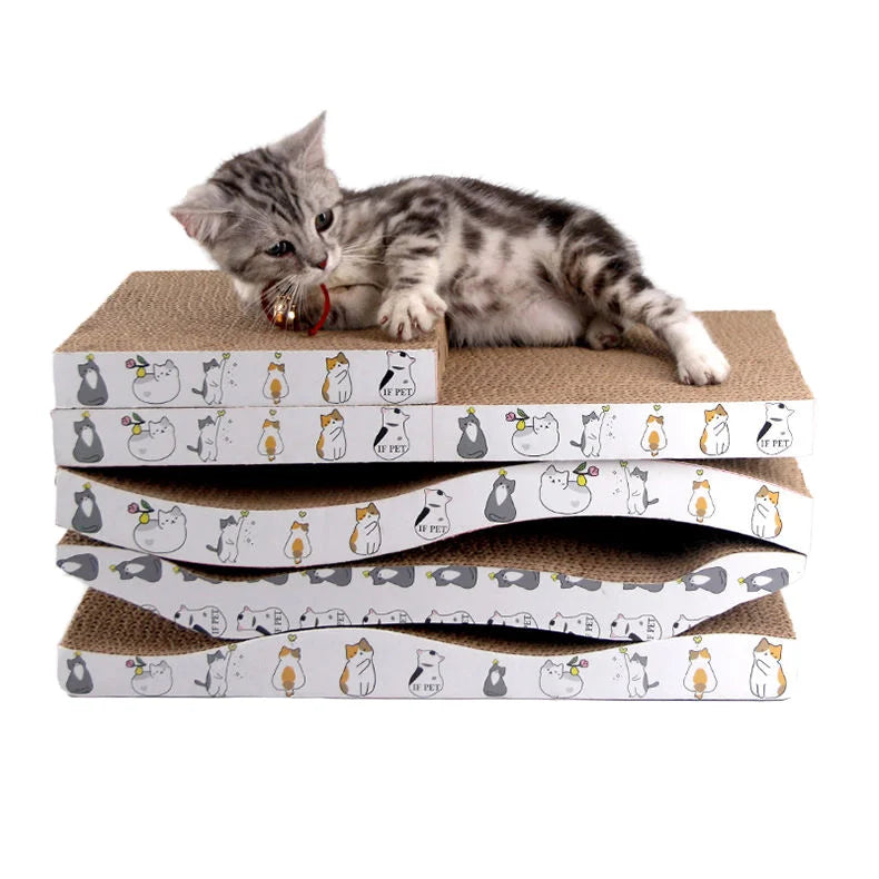 Custom Cat Scratcher Cardboard Corrugated Wave House Castle Shape OEM ODM Pet Scratching Board with Jute Sisal Plush Cover