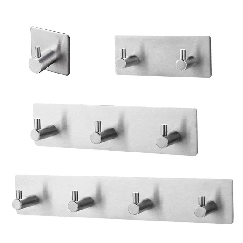 Adhesive Towel Hooks - Home Coat Hook  Stainless Steel Bathroom Hooks Stick