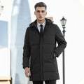 Men's High Quality Windproof Duck Jacket Custom Logo Luxury Reversible Puffer Coat Zipper Closure Plus Size Hooded Wholesale