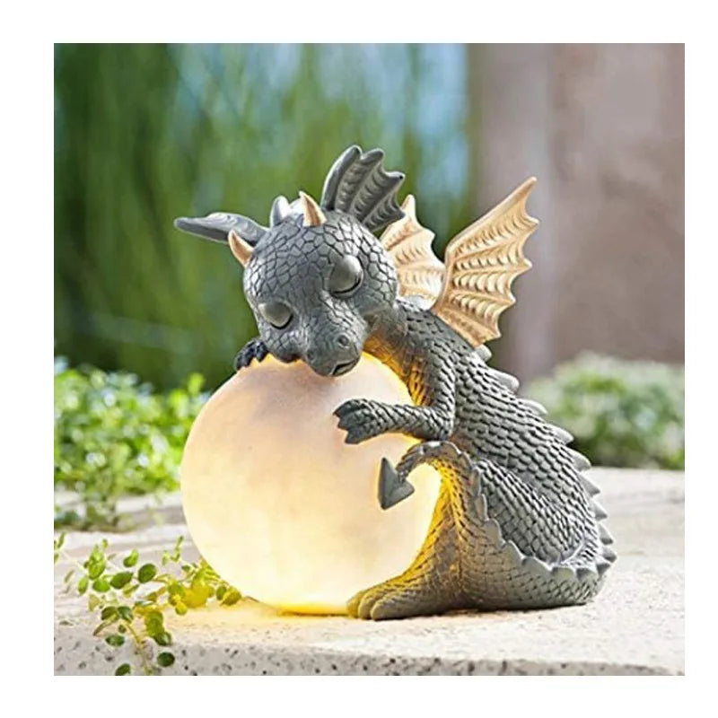 Diy Small Dinosaur Figure Sculpture Resin Gothic Decor Home Room Desk Dragon Meditated Statue Model Garden Outdoor Yard Decoration