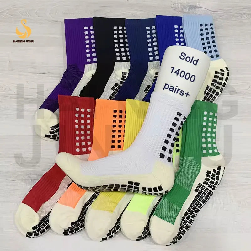 Wholesale Popular High Quality Men Women Youth Kids Anti Slip Socks Sport Dots Non Slip Crew Football Grip Socks  Soccer Socks