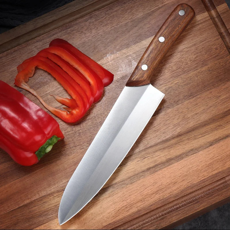 Japanese Wood Stand Chopper Chopping Table Cutting Cleaver Stainless Steel Kitchen Chef Knife 8 Inches Cheap Price Blanks