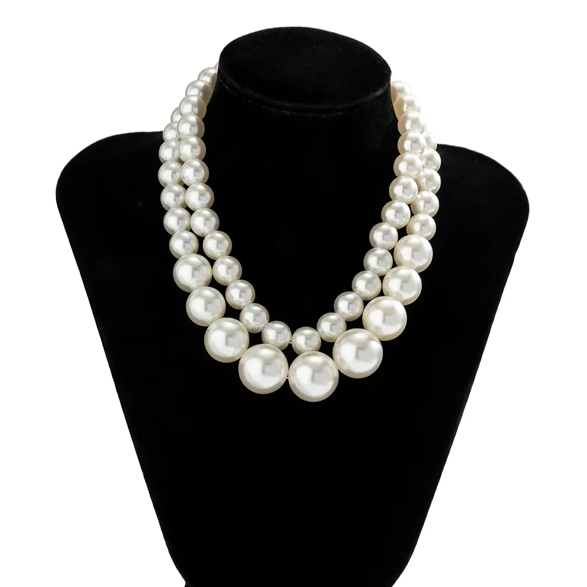 2024 New Fashion Artificial Pearl Choker Temperament Multi-layered Vintage Chunky Handmade Beaded Necklace Set Women Girls