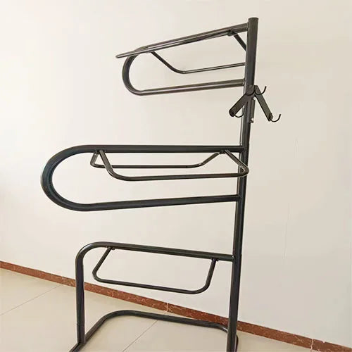 Iron Stamping Heavy Duty Wall Mounted Saddle Rack Stand with Pad Bar Western
