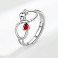 Trendy Rotatable Bead Fidget Anxiety Ring for Women Girls Anti Stress Jewelry Rotating Zodiac Birthstone Opening Ring