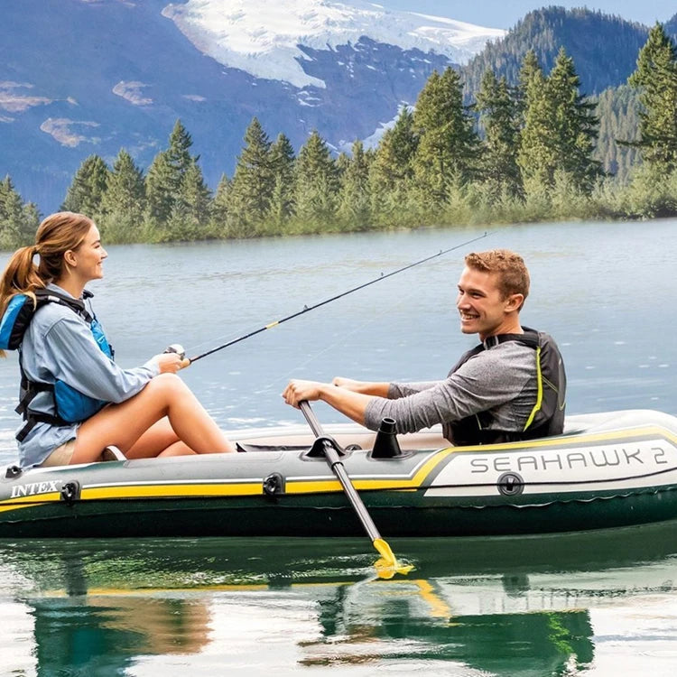 2 Person Inflatable Boat Inflatable Rubber Kayak Thickening PVC Fishing Boat Hovercraft Assault Boats Outdoor Rowing