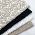 Harvest Woman Top Fashionable Yarn Dyed Melange Brown Base White Big Floral Embroidery Fabric for Dress