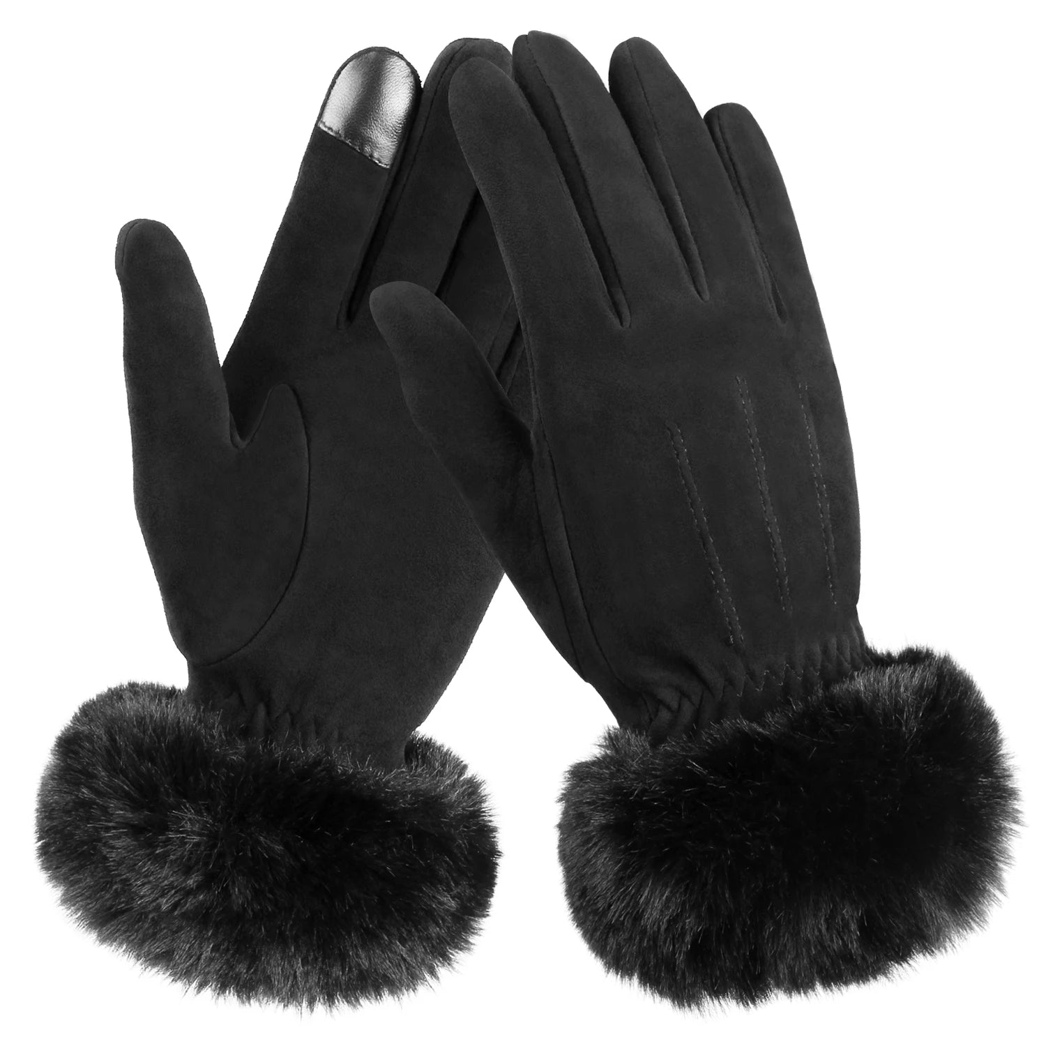 Sample Support Fashion Elegant Fleece Sports Glove Warm Velvet Women Cashmere Gloves for Touch Screen