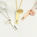Personality Custom Name Logo Pendant Necklace Engraved Bar Circle Stainless Steel Necklaces