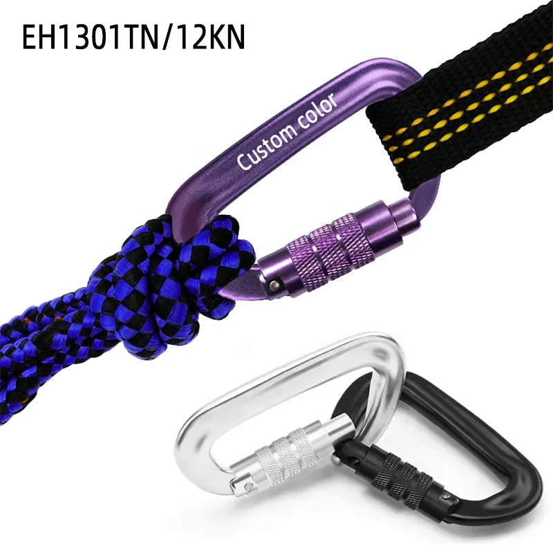Custom Logo Auto-Locking 12KN Aviation Aluminum Carabiner Premium Karabiner Hook for Outdoor Adventures MegaBDM