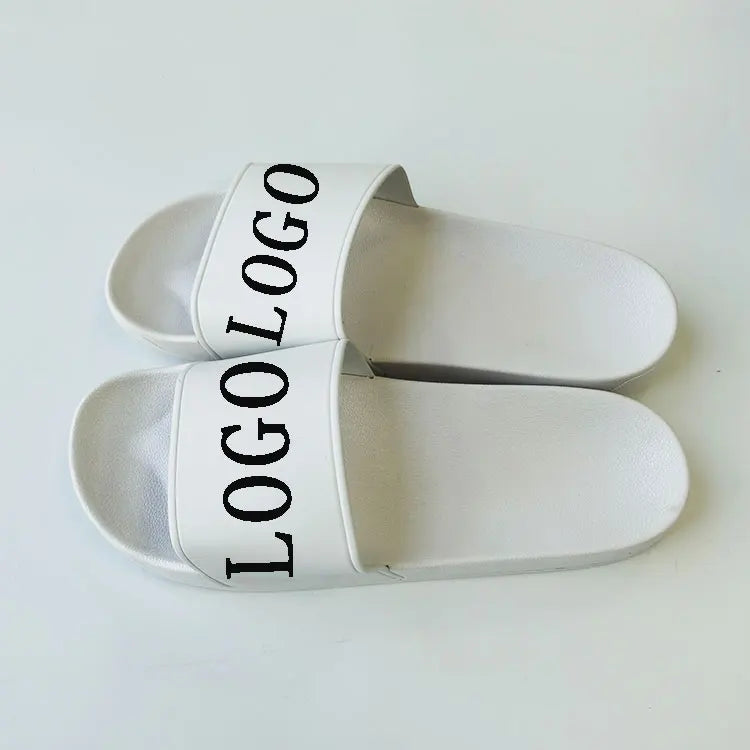Hot Wholesale Women Men PVC White Slides Fashion Anti-slip House Bedroom Slippers Home Bath Waterproof Slides for Women and Men