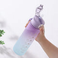 750ml Bisphenol-A Free Gym Fitness Water Bottle Straw Filter and Time Stamp Drinkware for Exercise Incentive