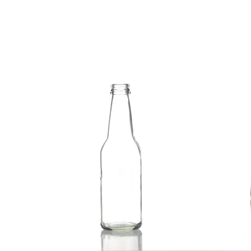 Factory Produces 250ml clear Glass Soda Bottles with Metal Caps with Custom logo