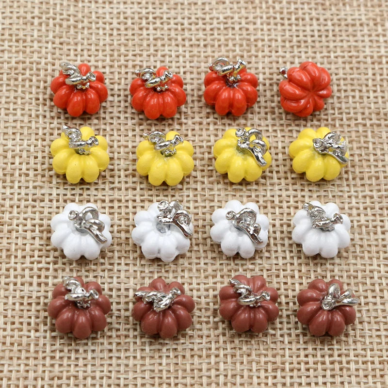 10pcs/lot 10x11mm 3D Enamel Pumpkin Charms Pendant DIY Jewelry Making Findings Supplies for Necklace Bracelet