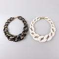 2023 on New Fashion Jewelry Gradient Large Exaggerated Gold Leaf Inkjet Choker Personality Acrylic Chain Necklace for Women