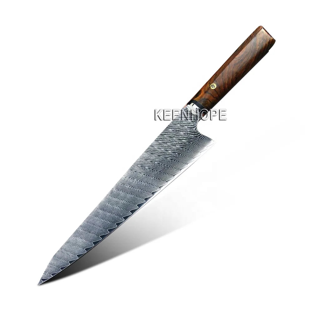 Razer Sharp 8 Inch Gyuto Japanese Chef Knife 67 Layers Damascus Steel VG10 Core Cocobolo Wood Handle Stainless Kitchen Knife