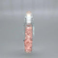 HZ Empty Beauty Portable Perfume Crystal Gemston 10ml clear Glass Roller Bottle with Gravel for Essential Oils