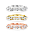 Starsgem Marquise Round Lab Grown Diamonds 14K Gold Half-eternity Wedding Band for Women