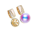 Wholesale Pearl Earrings Mountings Flower Design Ear Hook Mounts Whole Body Gold Plating No.72