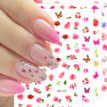 16Pcs/bag 3D Flowers Nail Stickers Self-Adhesive Colorful Butterfly Florals Sticker Nail Art Decorations Decals Nail Tips