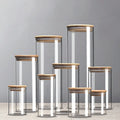 ODM / OEM Home Storage Glass Round Jar with Airtight Bamboo Lid for Food Storage