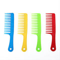 Custom Logo Duradero Plastic Wide Tooth Comb for Salon Use Wet Haircut Styling Tool with Hairdressing Detangler Handle