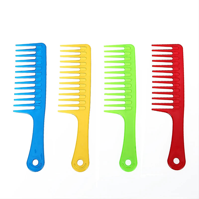 Custom Logo Duradero Plastic Wide Tooth Comb for Salon Use Wet Haircut Styling Tool with Hairdressing Detangler Handle