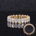 Starsgem Luxury Custom Fine Jewelry Real Gold Men18k Full Eternity Wedding Ring Band Oval 3*5mm Diamond Moissanite Ring 18k Gold