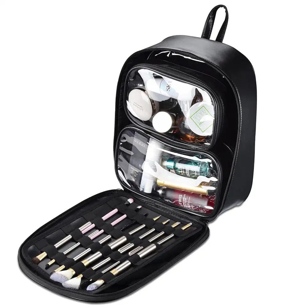 FAMA Travel Toiletry Bag Large Capacity Cosmetic Bag PU Vanity Cosmetic Beauty Makeup  case Pouch Box Bag