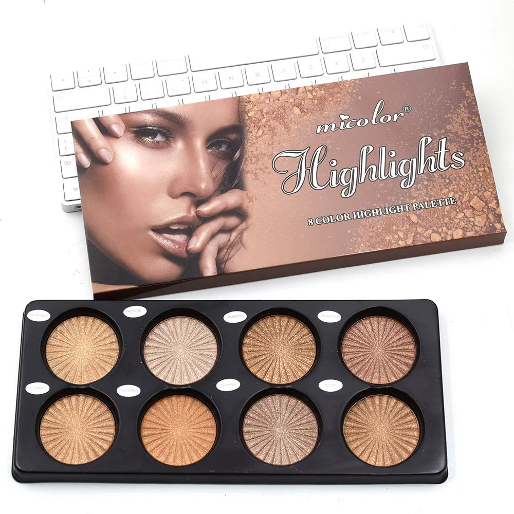 New Arrival Highlighter Powder Palette Glitter Makeup Shimmer Corrector Contour Highlighter