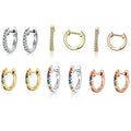 Factory Hot Sale 925 Sterling Silver & Gold Color Small Circle Hoop Earrings for Women Birthday Simple Noble Jewelry Gift